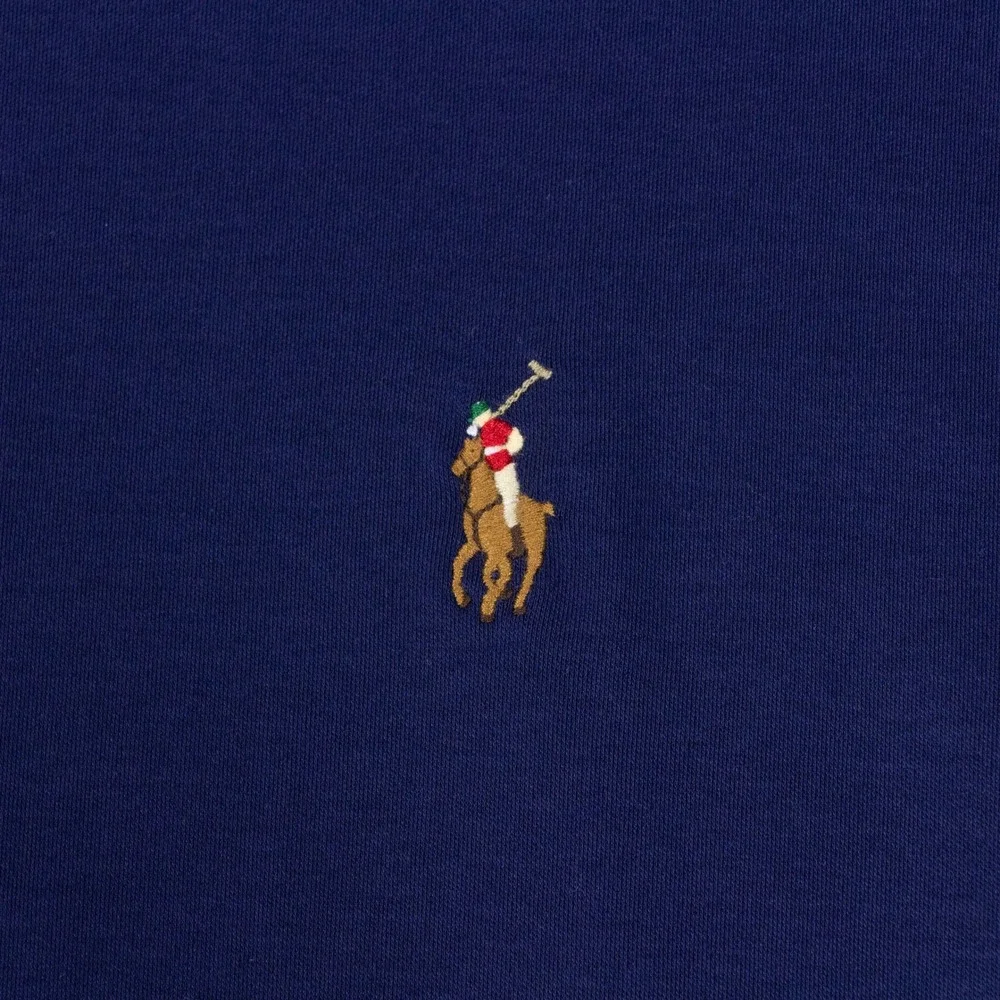 Polo Ralph Lauren Shirt Mens 3XB Navy Blue Cotton Embroidered Flesh Pony Logo